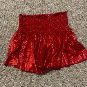 QOS  cherry red swing shorts